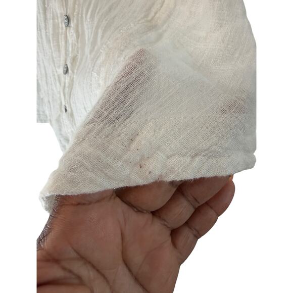 We the Free One and Only Button Down Blouse White Boho Bohemian Classy Small - Picture 5 of 15